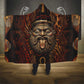 Bes Ancient Egyptian Hooded Blanket with Leopard Print Ankh and Eye of Horus Egyptian Deity Tribute - African Pride