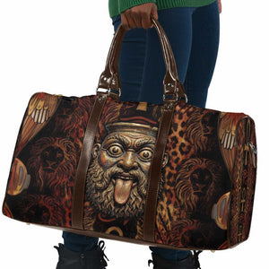 Bes Ancient Egyptian Travel Bag with Leopard Print Ankh and Eye of Horus Egyptian Deity Tribute - African Pride