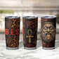 Bes Ancient Egyptian Tumbler Cup with Leopard Print Ankh and Eye of Horus Egyptian Deity Tribute - African Pride