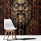 Bes Ancient Egyptian Window Curtain with Leopard Print Ankh and Eye of Horus Egyptian Deity Tribute - African Pride
