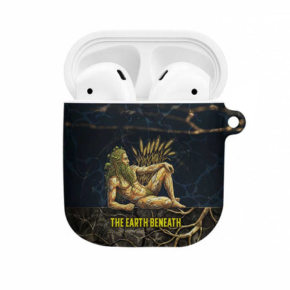 Geb AirPods Case Ancient Egyptian Cracked Earth and Wheat Illustration Egyptian Earth God - African Pride