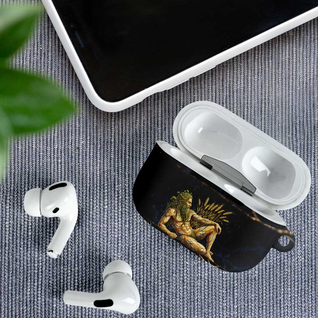 Geb AirPods Case Ancient Egyptian Cracked Earth and Wheat Illustration Egyptian Earth God - African Pride