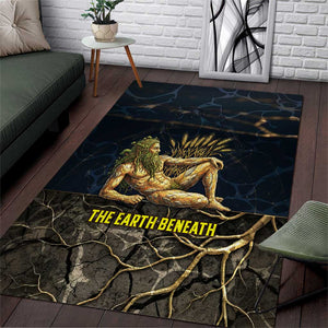 Geb Area Rug Ancient Egyptian Cracked Earth and Wheat Illustration Egyptian Earth God - African Pride