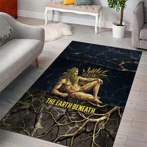 Geb Area Rug Ancient Egyptian Cracked Earth and Wheat Illustration Egyptian Earth God - African Pride