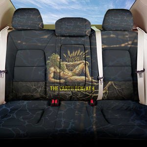 Geb Back Car Seat Cover Ancient Egyptian Cracked Earth and Wheat Illustration Egyptian Earth God - African Pride