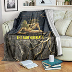 Geb Blanket Ancient Egyptian Cracked Earth and Wheat Illustration Egyptian Earth God - African Pride