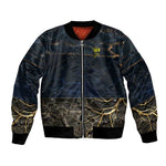 Geb Bomber Jacket Ancient Egyptian Cracked Earth and Wheat Illustration Egyptian Earth God - African Pride