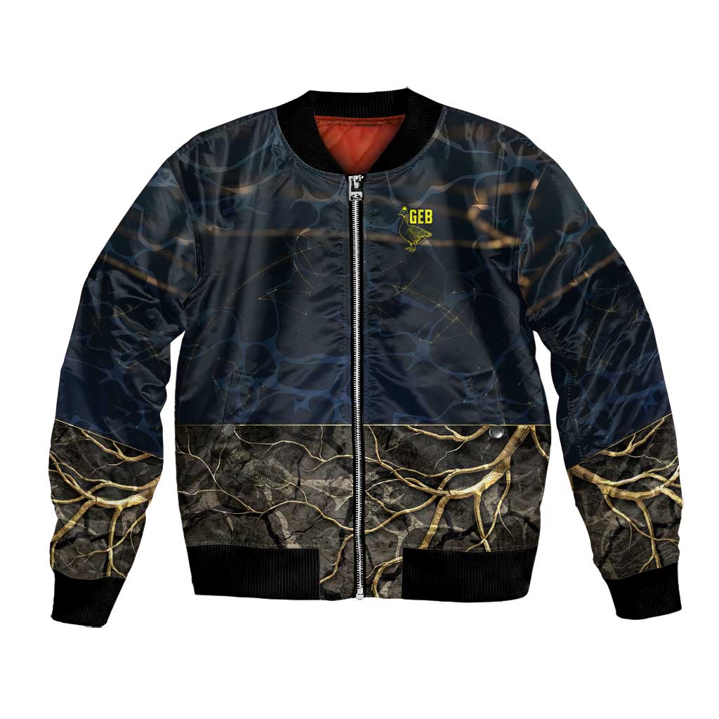 Geb Bomber Jacket Ancient Egyptian Cracked Earth and Wheat Illustration Egyptian Earth God - African Pride