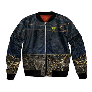 Geb Bomber Jacket Ancient Egyptian Cracked Earth and Wheat Illustration Egyptian Earth God - African Pride