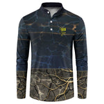 Geb Button Sweatshirt Ancient Egyptian Cracked Earth and Wheat Illustration Egyptian Earth God