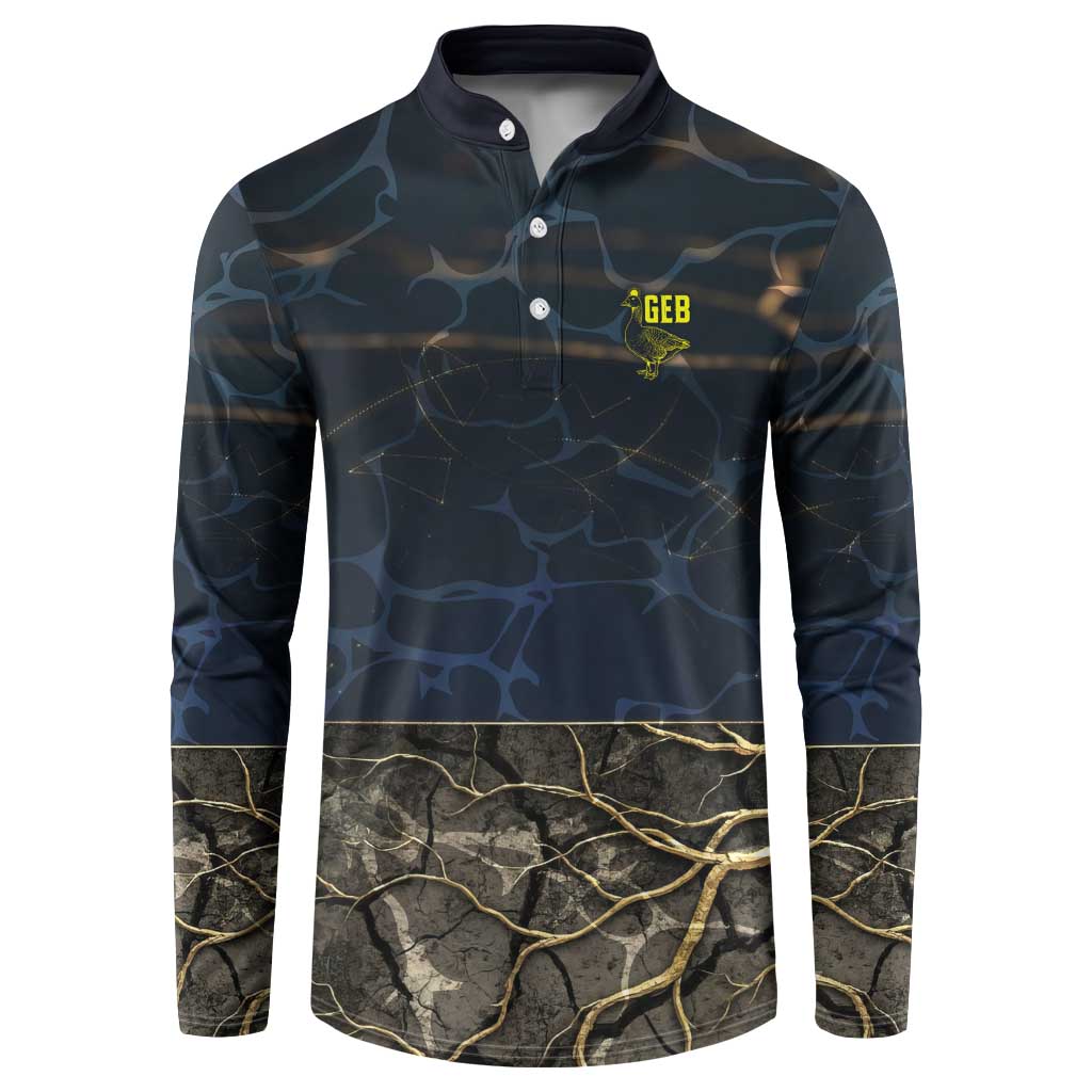 Geb Button Sweatshirt Ancient Egyptian Cracked Earth and Wheat Illustration Egyptian Earth God