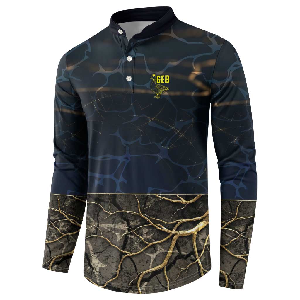 Geb Button Sweatshirt Ancient Egyptian Cracked Earth and Wheat Illustration Egyptian Earth God