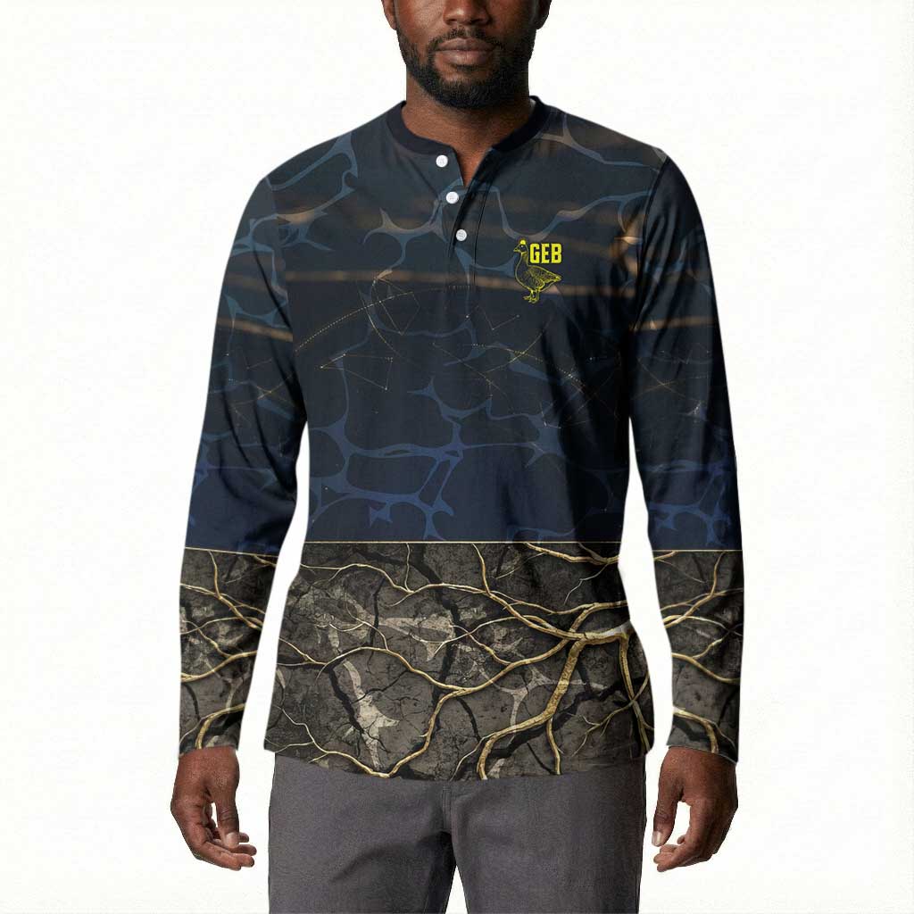 Geb Button Sweatshirt Ancient Egyptian Cracked Earth and Wheat Illustration Egyptian Earth God