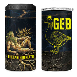 Geb 4 in 1 Can Cooler Tumbler Ancient Egyptian Cracked Earth and Wheat Illustration Egyptian Earth God - African Pride