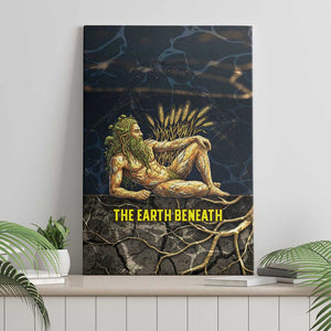 Geb Canvas Wall Art Ancient Egyptian Cracked Earth and Wheat Illustration Egyptian Earth God - African Pride