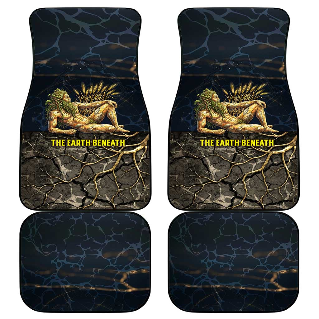 Geb Car Mats Ancient Egyptian Cracked Earth and Wheat Illustration Egyptian Earth God - African Pride
