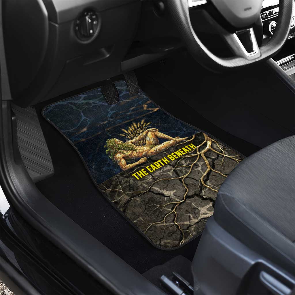 Geb Car Mats Ancient Egyptian Cracked Earth and Wheat Illustration Egyptian Earth God - African Pride