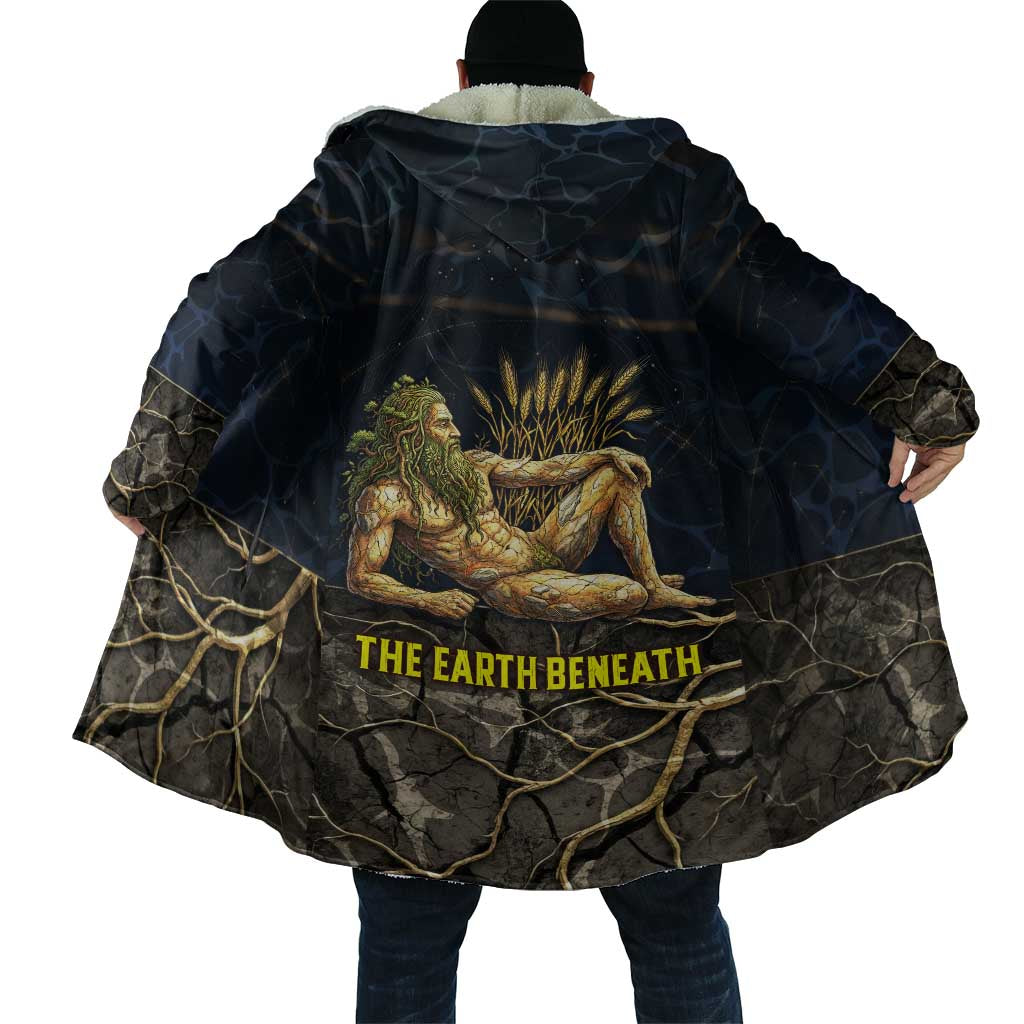 Geb Cloak Ancient Egyptian Cracked Earth and Wheat Illustration Egyptian Earth God - African Pride