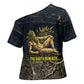 Geb Cross Shoulder Shirt Ancient Egyptian Cracked Earth and Wheat Illustration Egyptian Earth God - African Pride