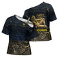 Geb Cross Shoulder Shirt Ancient Egyptian Cracked Earth and Wheat Illustration Egyptian Earth God - African Pride