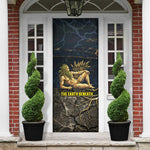 Geb Door Cover Ancient Egyptian Cracked Earth and Wheat Illustration Egyptian Earth God - African Pride