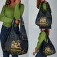 Geb Grocery Bag Ancient Egyptian Cracked Earth and Wheat Illustration Egyptian Earth God - African Pride