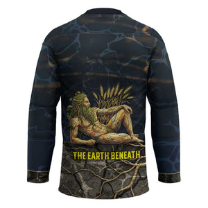 Geb Hockey Jersey Ancient Egyptian Cracked Earth and Wheat Illustration Egyptian Earth God - African Pride