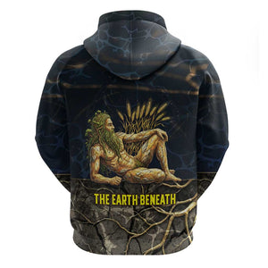 Geb Hoodie Ancient Egyptian Cracked Earth and Wheat Illustration Egyptian Earth God - African Pride