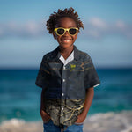 Geb Kid Hawaiian Shirt Ancient Egyptian Cracked Earth and Wheat Illustration Egyptian Earth God - African Pride