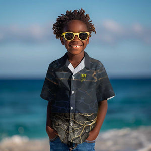 Geb Kid Hawaiian Shirt Ancient Egyptian Cracked Earth and Wheat Illustration Egyptian Earth God - African Pride