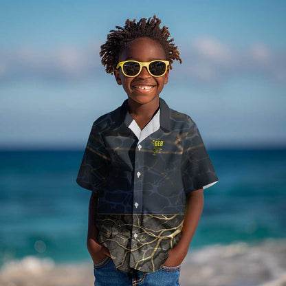 Geb Kid Hawaiian Shirt Ancient Egyptian Cracked Earth and Wheat Illustration Egyptian Earth God - African Pride
