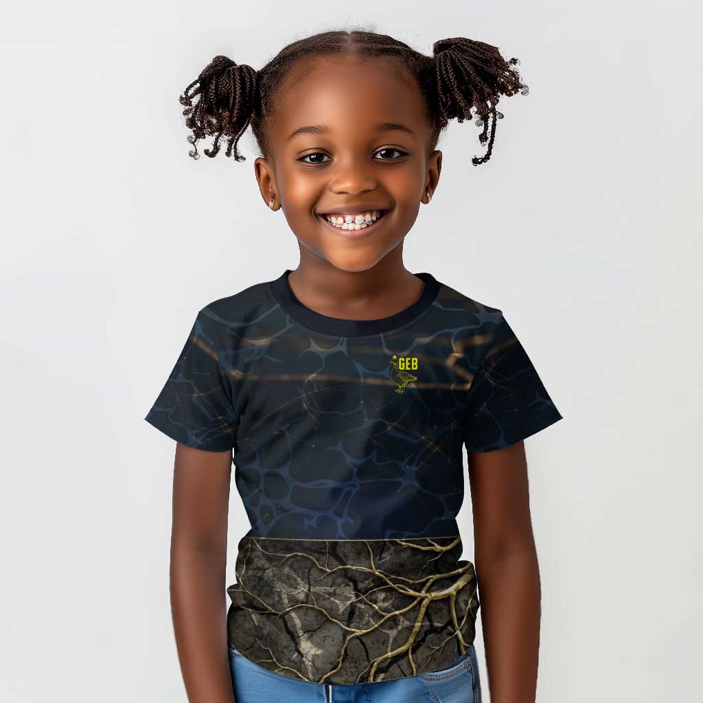 Geb Kid T shirt Ancient Egyptian Cracked Earth and Wheat Illustration Egyptian Earth God - African Pride