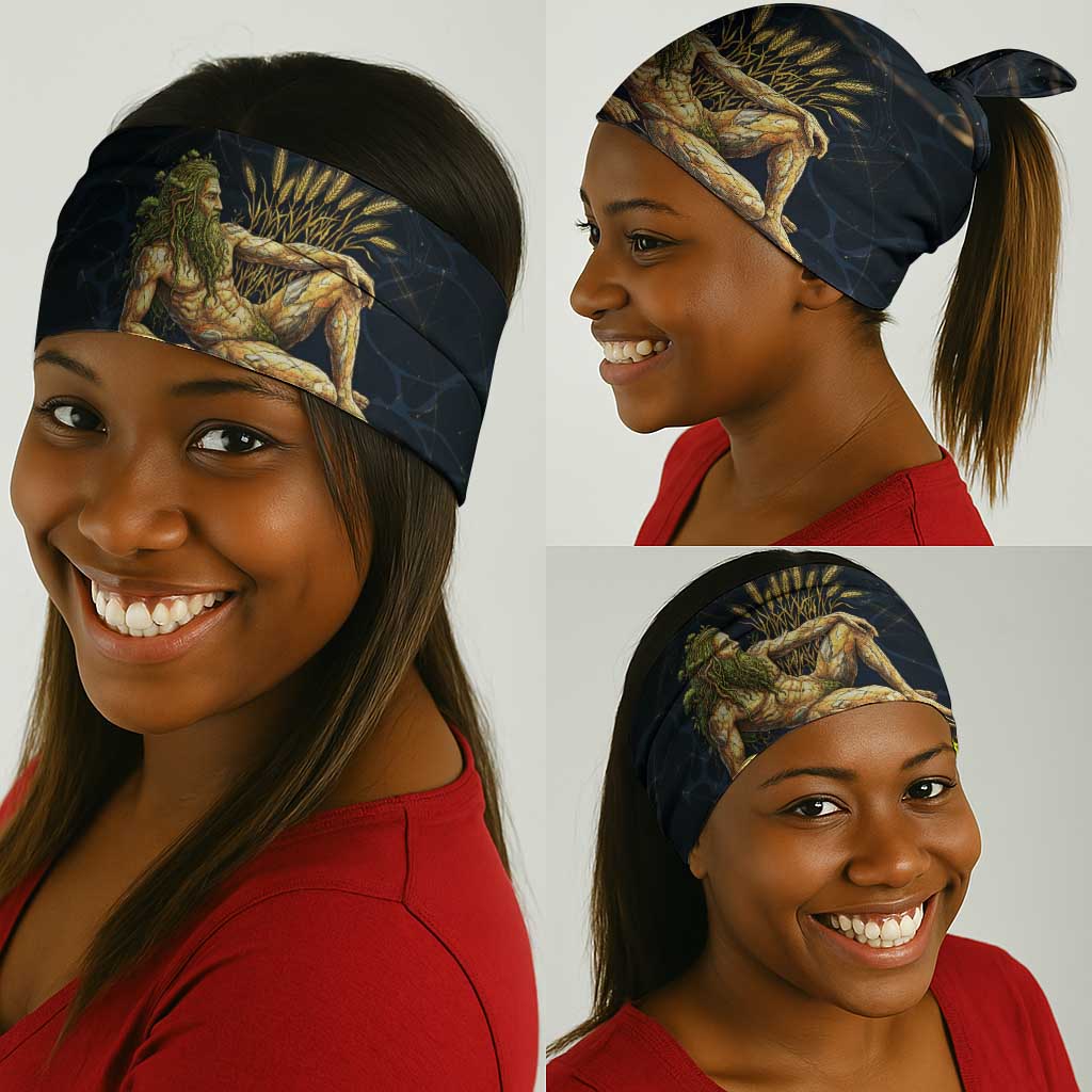 Geb Neck Gaiter Ancient Egyptian Cracked Earth and Wheat Illustration Egyptian Earth God - African Pride