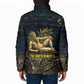 Geb Padded Jacket Ancient Egyptian Cracked Earth and Wheat Illustration Egyptian Earth God - African Pride