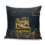 Geb Pillow Cover Ancient Egyptian Cracked Earth and Wheat Illustration Egyptian Earth God - African Pride