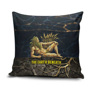 Geb Pillow Cover Ancient Egyptian Cracked Earth and Wheat Illustration Egyptian Earth God - African Pride