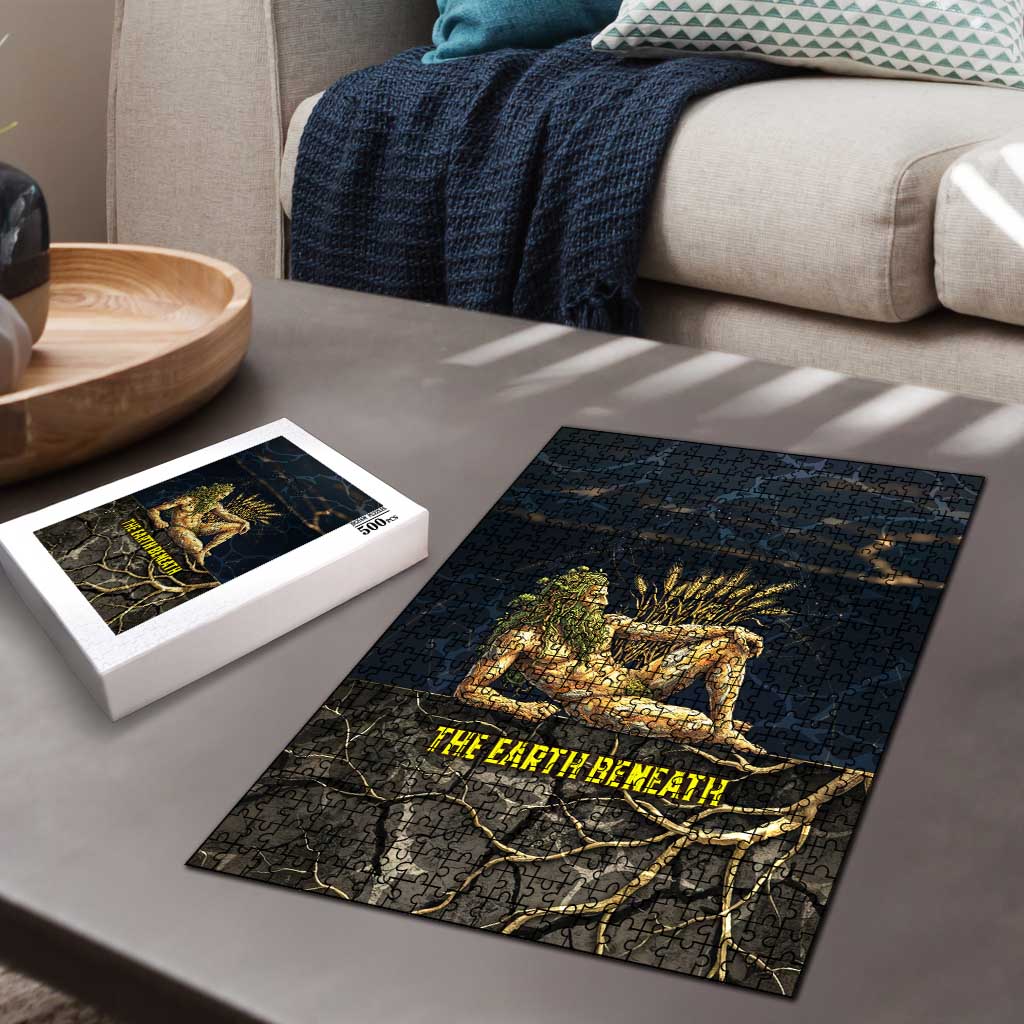 Geb Puzzle Ancient Egyptian Cracked Earth and Wheat Illustration Egyptian Earth God - African Pride