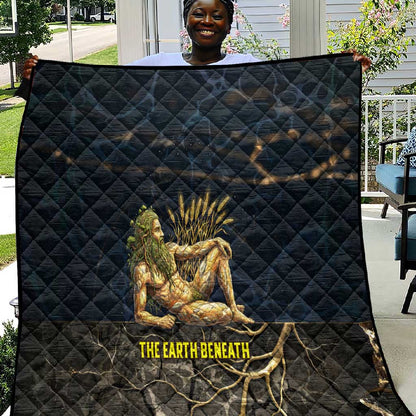 Geb Quilt Ancient Egyptian Cracked Earth and Wheat Illustration Egyptian Earth God - African Pride