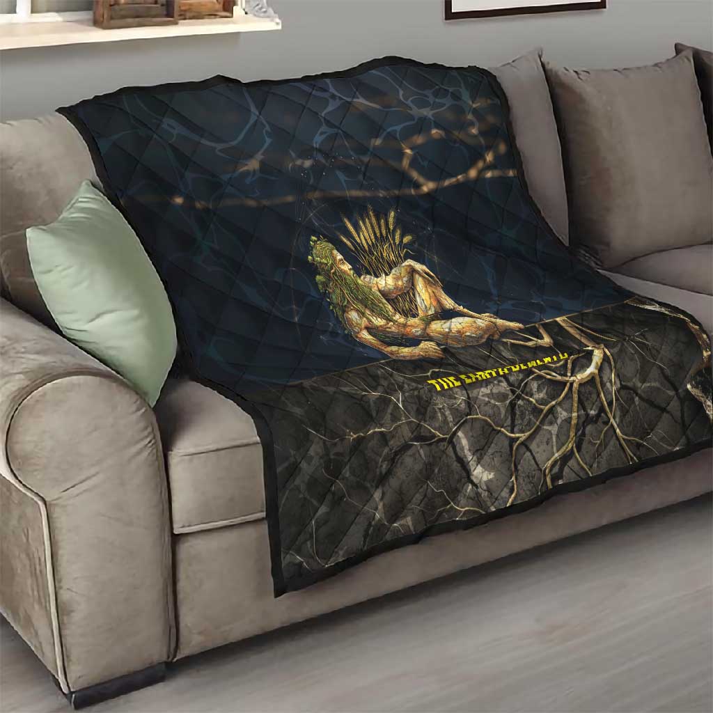 Geb Quilt Ancient Egyptian Cracked Earth and Wheat Illustration Egyptian Earth God - African Pride