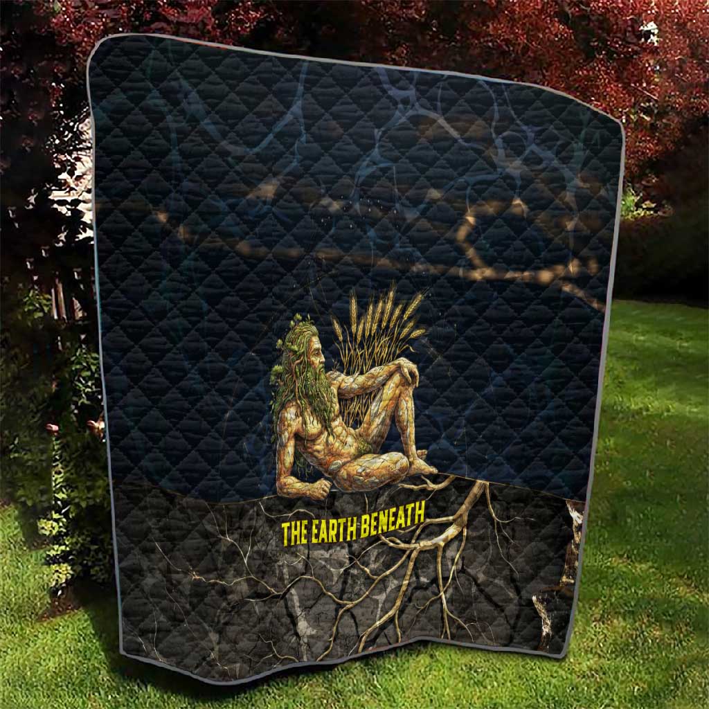 Geb Quilt Ancient Egyptian Cracked Earth and Wheat Illustration Egyptian Earth God - African Pride