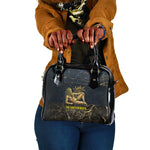 Geb Shoulder Handbag Ancient Egyptian Cracked Earth and Wheat Illustration Egyptian Earth God - African Pride