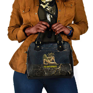 Geb Shoulder Handbag Ancient Egyptian Cracked Earth and Wheat Illustration Egyptian Earth God - African Pride