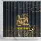 Geb Shower Curtain Ancient Egyptian Cracked Earth and Wheat Illustration Egyptian Earth God - African Pride