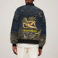 Geb Sleeve Zip Bomber Jacket Ancient Egyptian Cracked Earth and Wheat Illustration Egyptian Earth God - African Pride