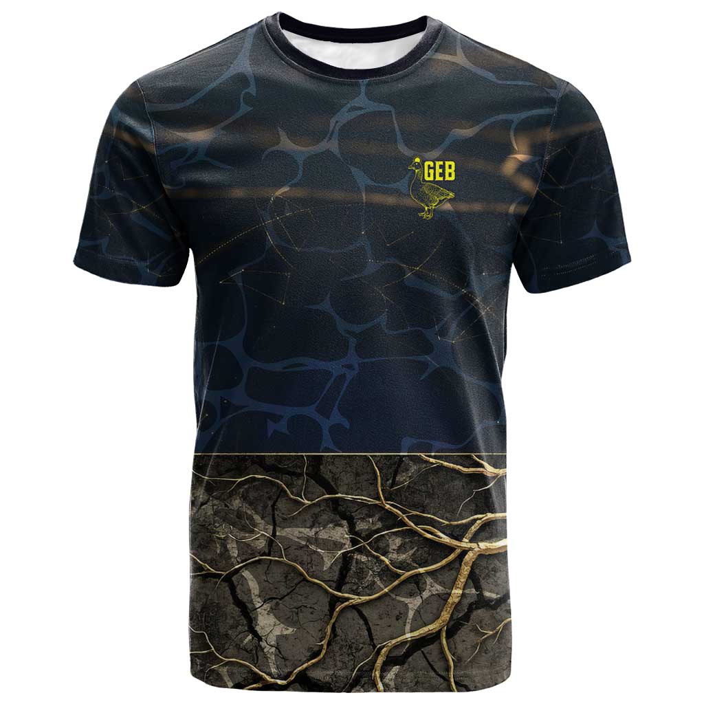 Geb T shirt Ancient Egyptian Cracked Earth and Wheat Illustration Egyptian Earth God - African Pride