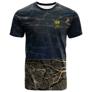 Geb T shirt Ancient Egyptian Cracked Earth and Wheat Illustration Egyptian Earth God - African Pride