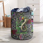 Geb Ancient Egyptian Laundry Basket with Serpent Throne and Snake Skin Texture Egyptian Earth God Tribute - African Pride