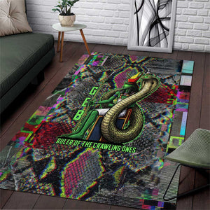 Geb Ancient Egyptian Area Rug with Serpent Throne and Snake Skin Texture Egyptian Earth God Tribute - African Pride