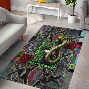 Geb Ancient Egyptian Area Rug with Serpent Throne and Snake Skin Texture Egyptian Earth God Tribute - African Pride