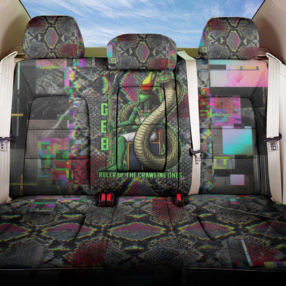 Geb Ancient Egyptian Back Car Seat Cover with Serpent Throne and Snake Skin Texture Egyptian Earth God Tribute - African Pride